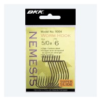 BKK Nemesis Worm Hook Super-Slide Coating Horgok - 6/7db/cs