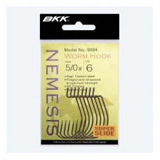 BKK Nemesis Worm Hook Super-Slide Coating Horgok - 6/7db/cs