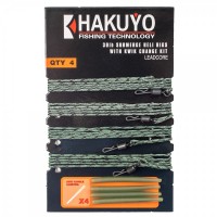 Hakuyo Leadcore Szerelék Hengeres Forgóval + Kapocsal - 4db/cs 30Lbs