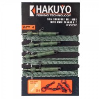 Hakuyo Leadcore Szerelék Hengeres Forgóval + Karikával - 4db/cs 30Lbs